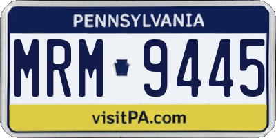 PA license plate MRM9445