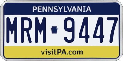 PA license plate MRM9447