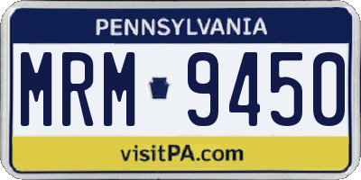 PA license plate MRM9450