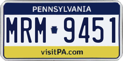 PA license plate MRM9451