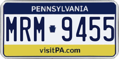 PA license plate MRM9455