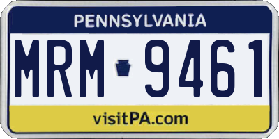 PA license plate MRM9461