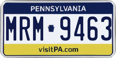 PA license plate MRM9463