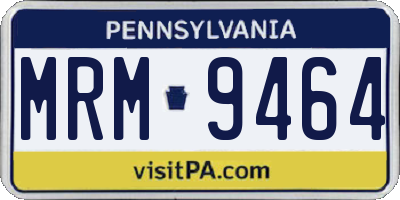 PA license plate MRM9464