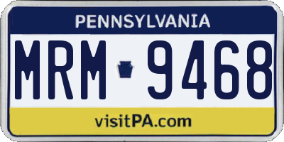 PA license plate MRM9468