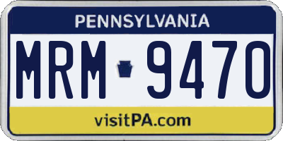PA license plate MRM9470