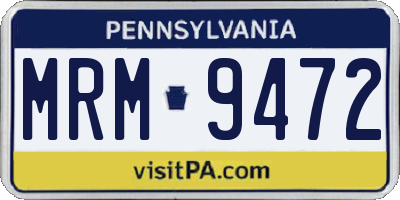 PA license plate MRM9472
