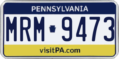 PA license plate MRM9473