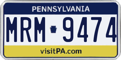 PA license plate MRM9474