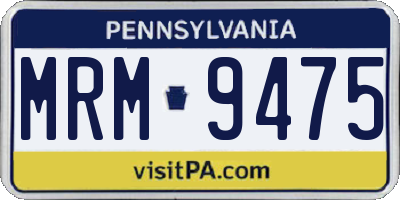 PA license plate MRM9475