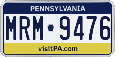 PA license plate MRM9476