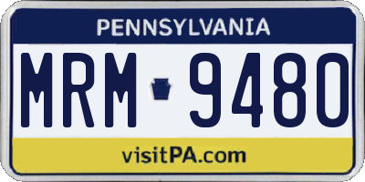 PA license plate MRM9480