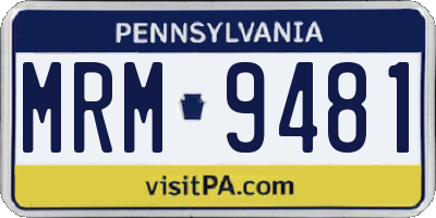PA license plate MRM9481