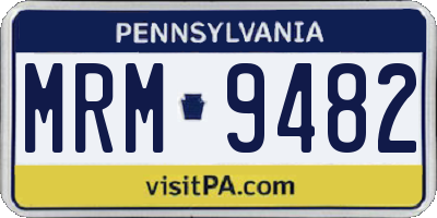 PA license plate MRM9482