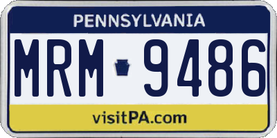 PA license plate MRM9486