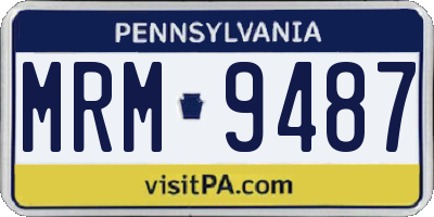 PA license plate MRM9487