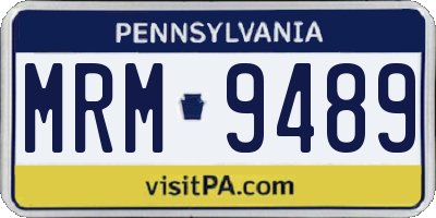 PA license plate MRM9489
