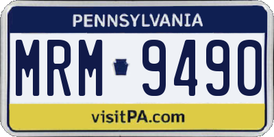 PA license plate MRM9490