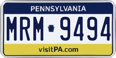 PA license plate MRM9494
