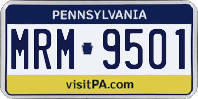PA license plate MRM9501