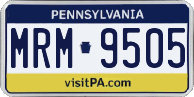 PA license plate MRM9505