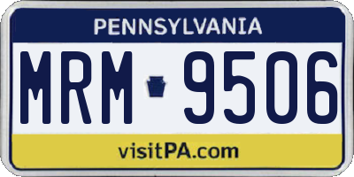 PA license plate MRM9506