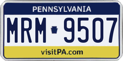 PA license plate MRM9507