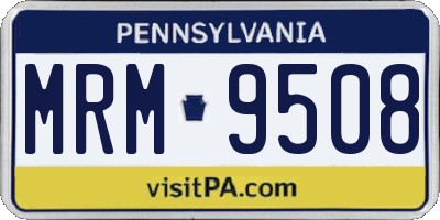 PA license plate MRM9508