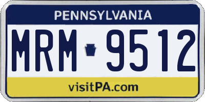 PA license plate MRM9512