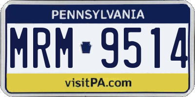 PA license plate MRM9514