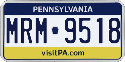 PA license plate MRM9518