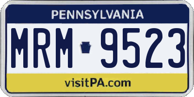 PA license plate MRM9523