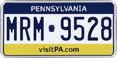 PA license plate MRM9528