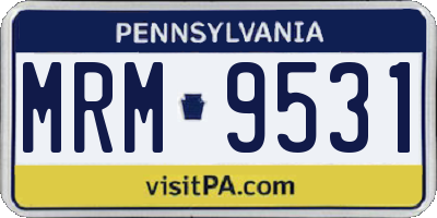 PA license plate MRM9531