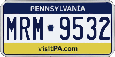 PA license plate MRM9532