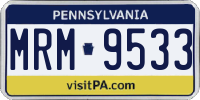 PA license plate MRM9533