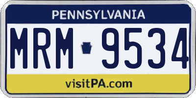 PA license plate MRM9534