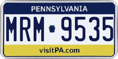 PA license plate MRM9535