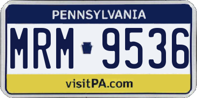 PA license plate MRM9536