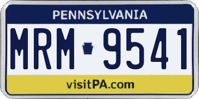 PA license plate MRM9541
