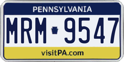 PA license plate MRM9547