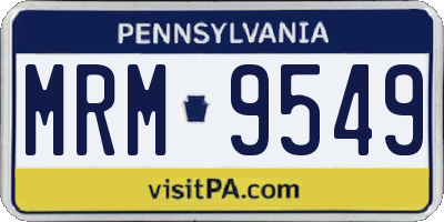 PA license plate MRM9549
