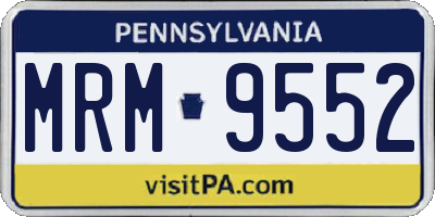 PA license plate MRM9552