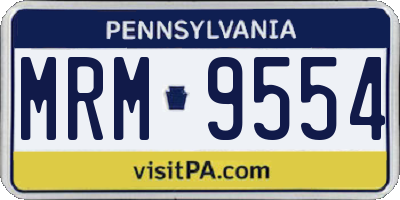 PA license plate MRM9554
