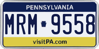 PA license plate MRM9558