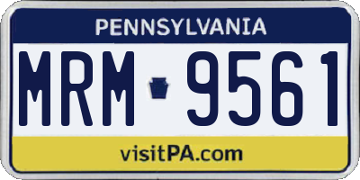 PA license plate MRM9561