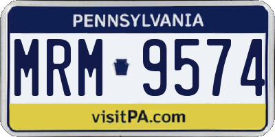 PA license plate MRM9574