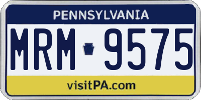 PA license plate MRM9575