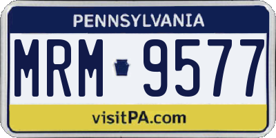 PA license plate MRM9577