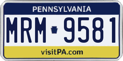 PA license plate MRM9581